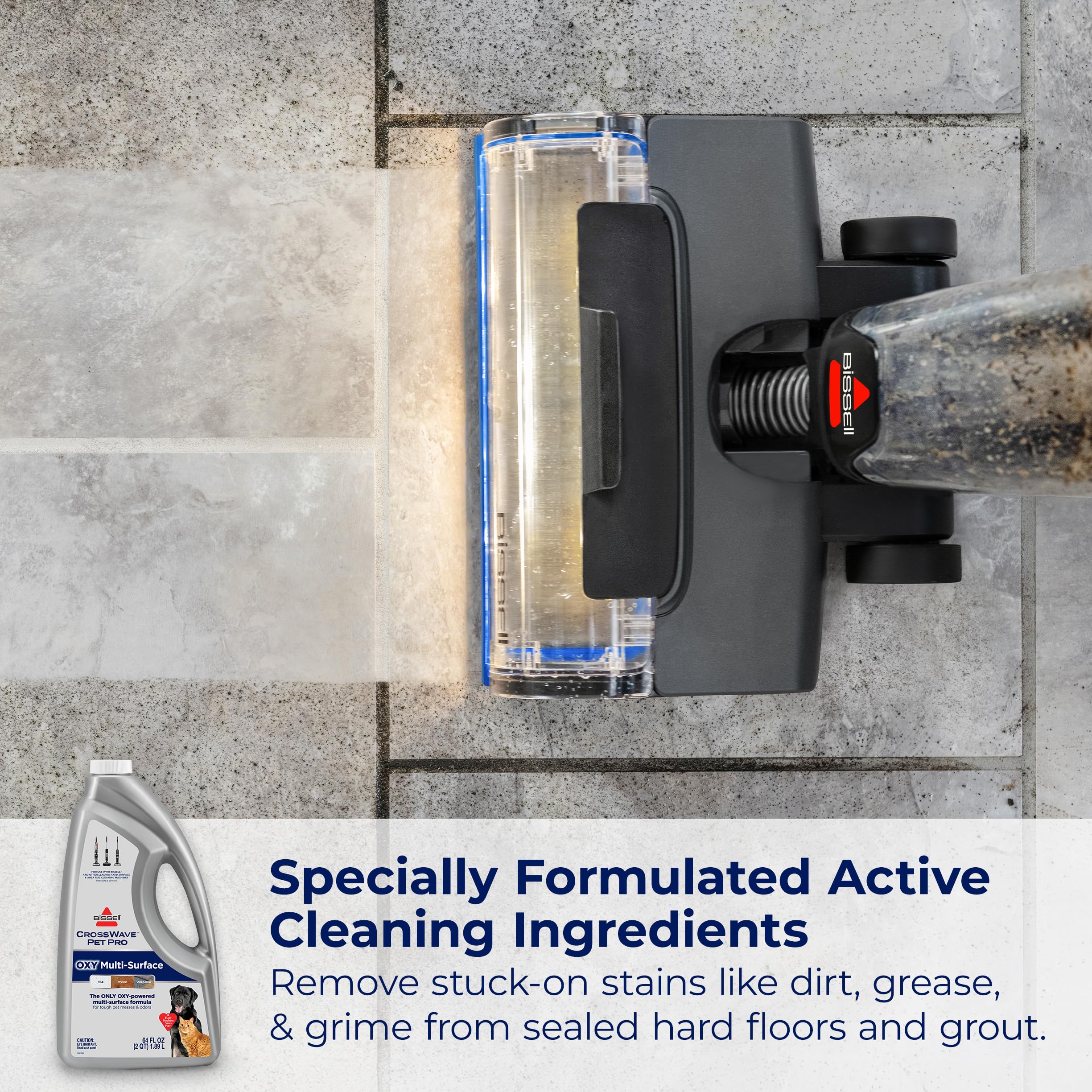 Bissell CrossWave PET PRO OXY odor elimination technology neutralizes pet smells