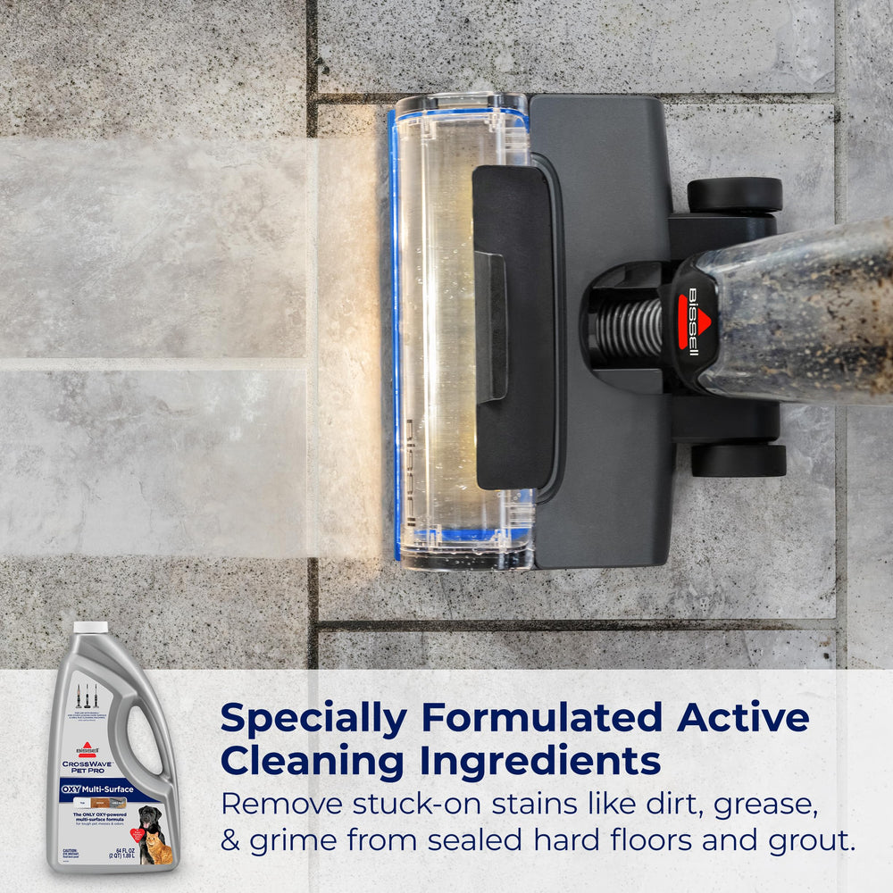 Bissell CrossWave PET PRO OXY odor elimination technology neutralizes pet smells