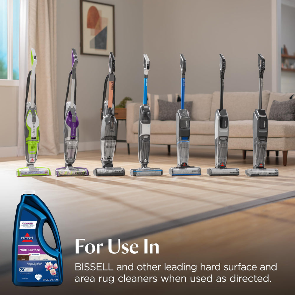 Bissell MultiSurface formula dissolves dirt and grime effectively.