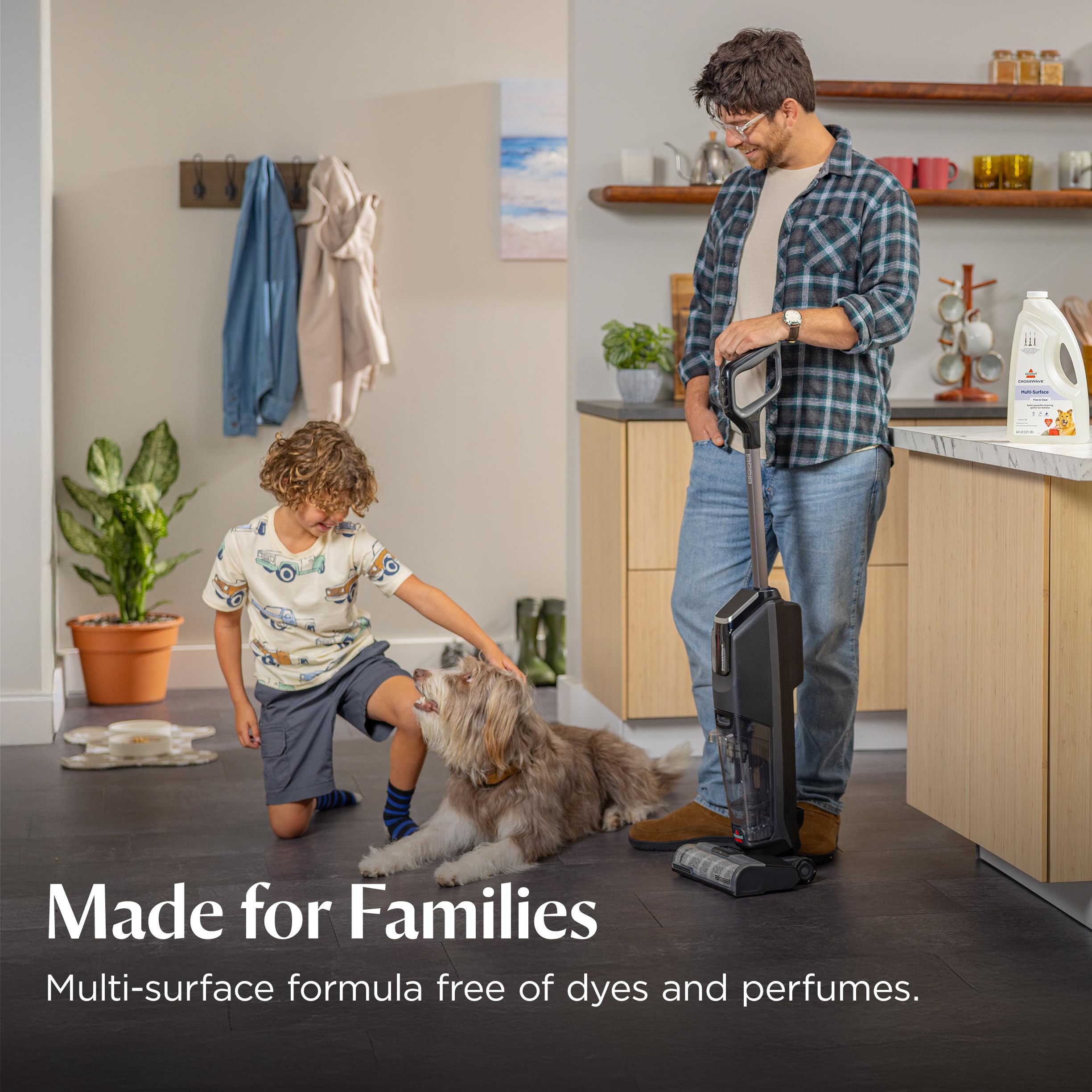 Bissell Earth-friendly formula with biodegradable detergents supports eco-friendly cleaning.