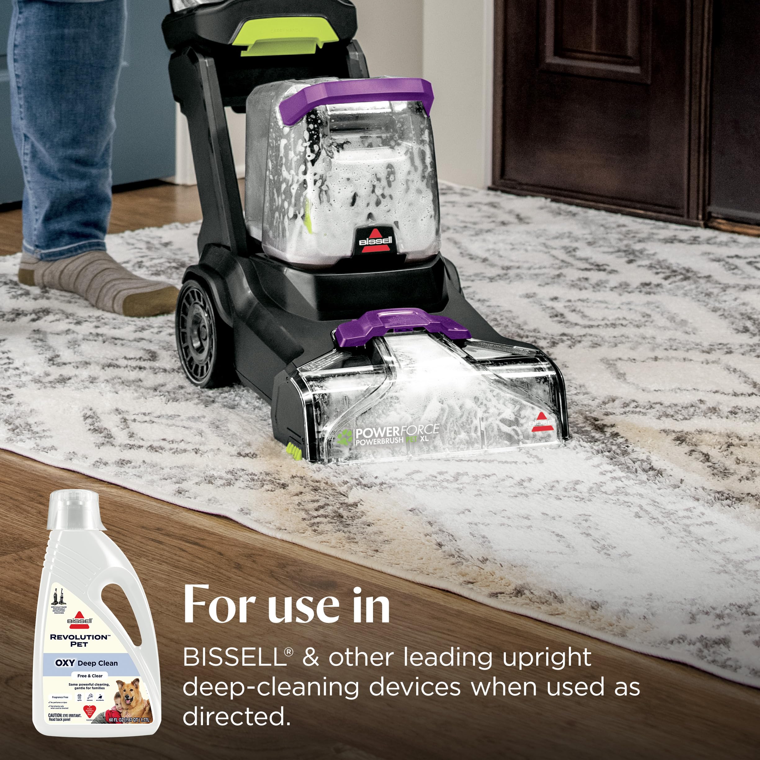 BISSELL Free & Clear OXY fragrance-free label emphasizing gentle cleaning