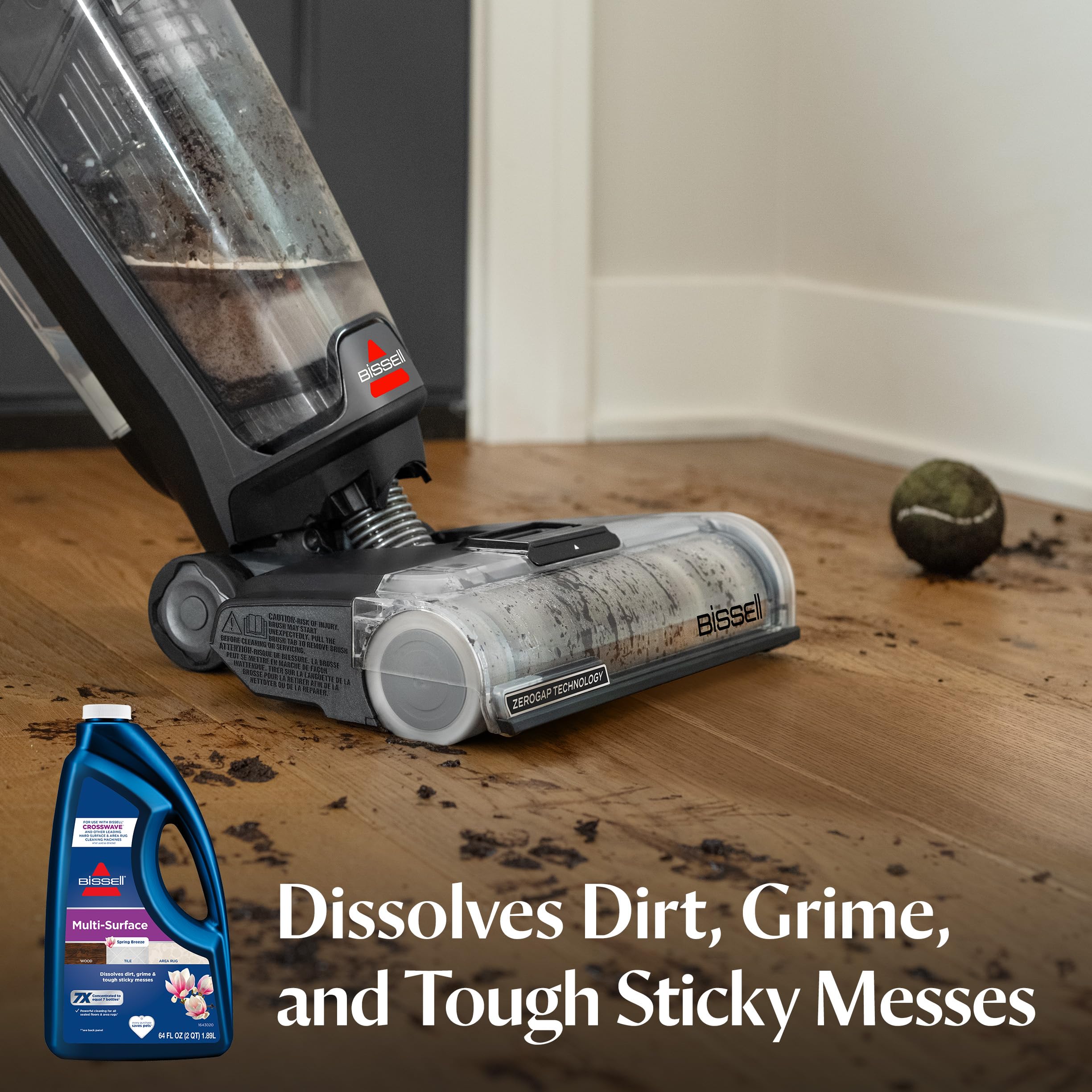 Bissell MultiSurface on sealed floors yields a streak-free shine.