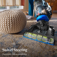 Bissell Swivel Steering shows tight turns in compact spaces