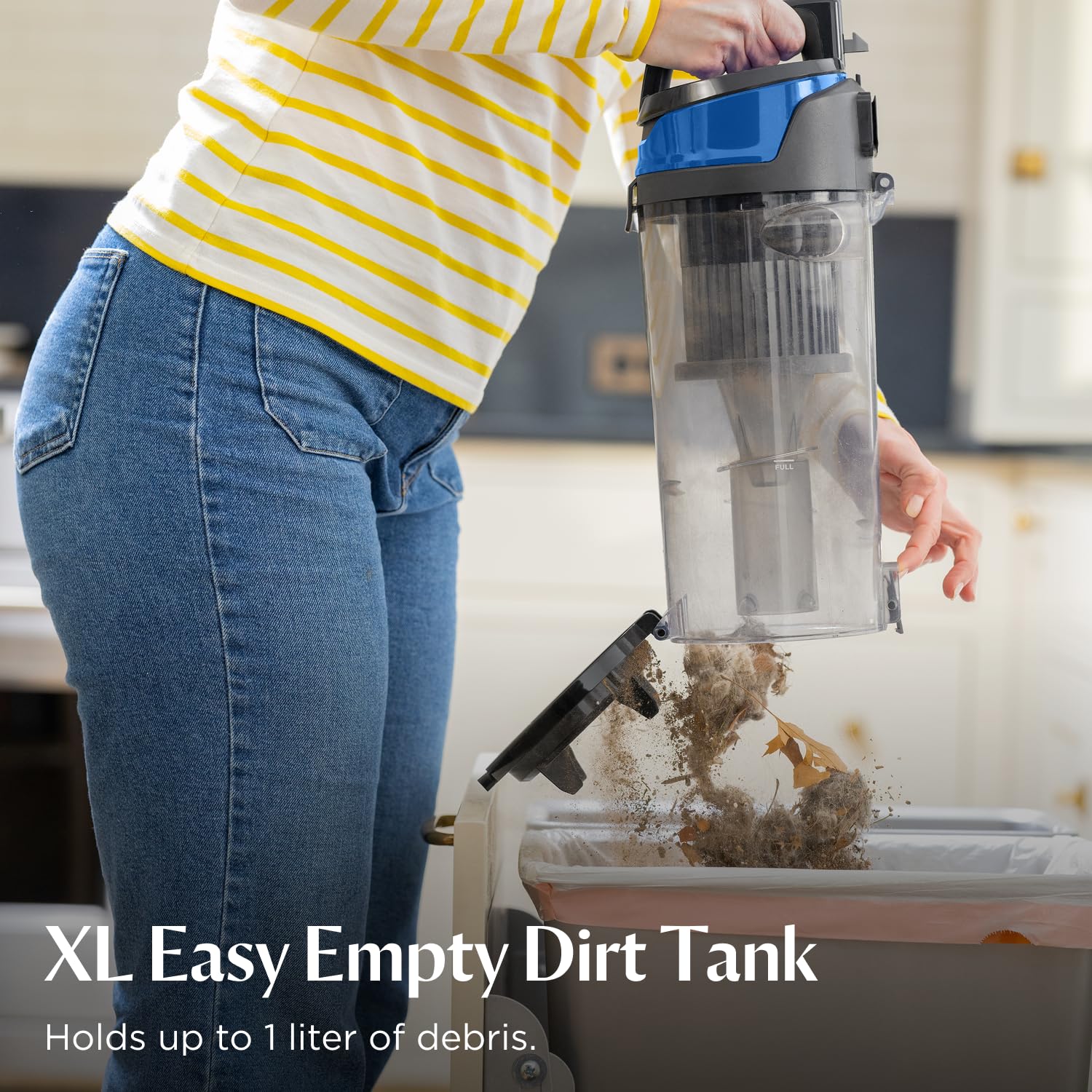 Bissell XL Easy Empty Dirt Tank simplifies quick, hygienic disposal