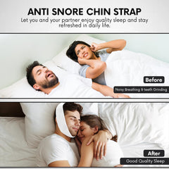 Close-fitting Bistras chin strap with non-slip design for secure wear through the night.