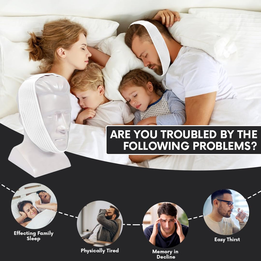 CPAP-friendly Bistras chin strap designed for easy setup with your device.