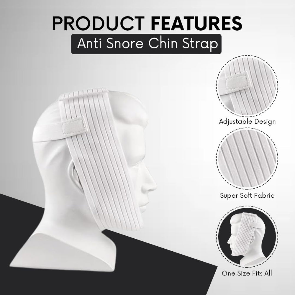 Bistras chin strap made of breathable elastic fabric that helps keep you comfortable all night.