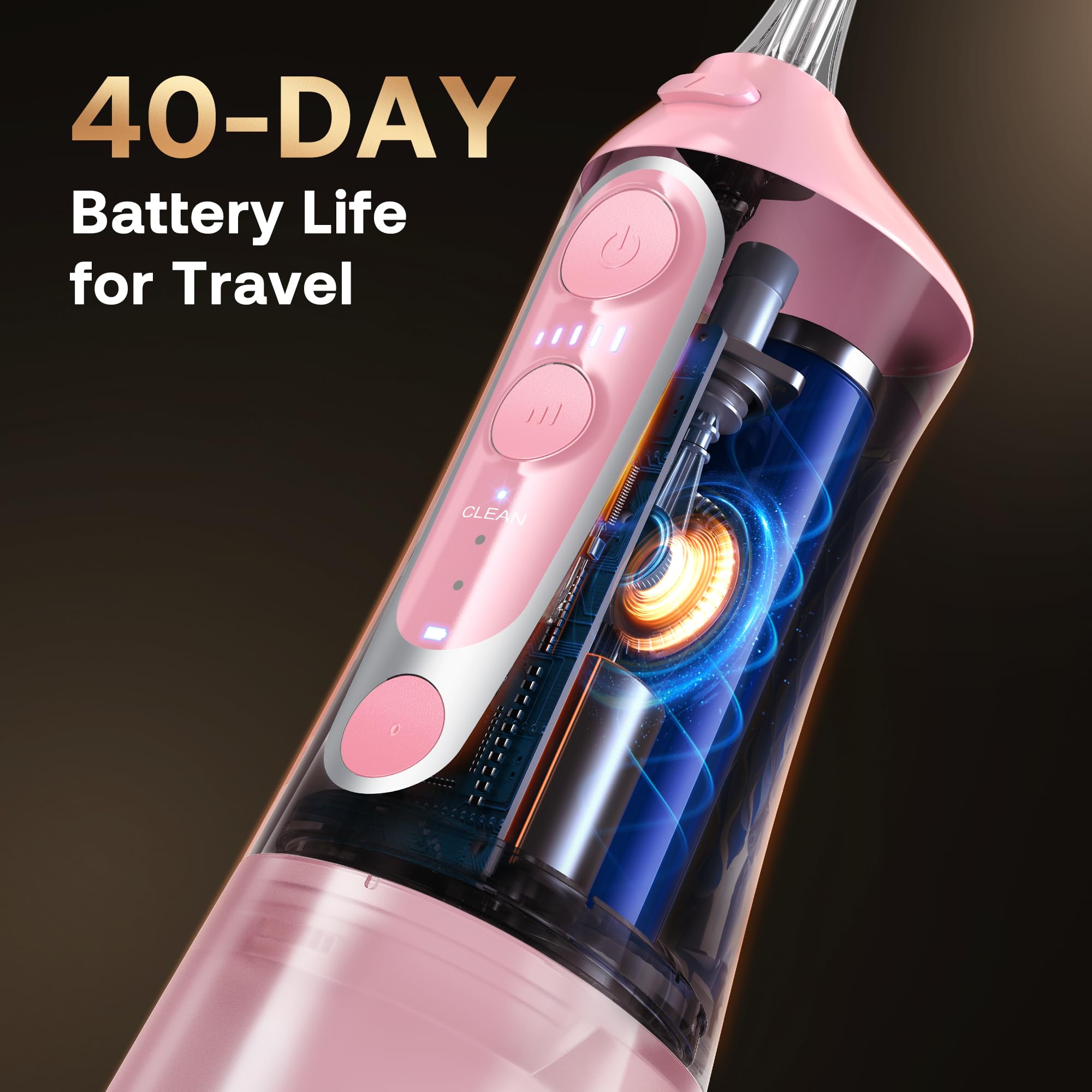 Orthodontic tip designed for braces and precise cleaning.