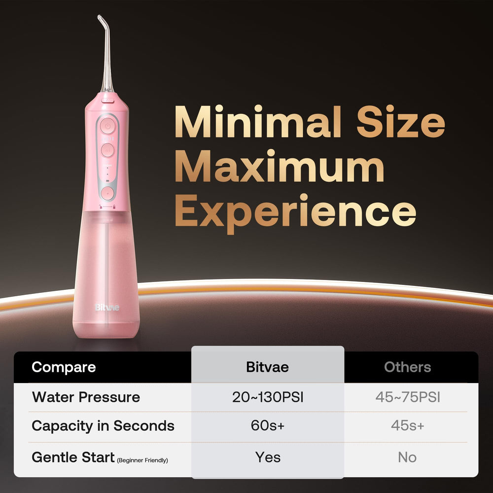 Large 300 ml reservoir supports quick, full-mouth cleaning sessions.