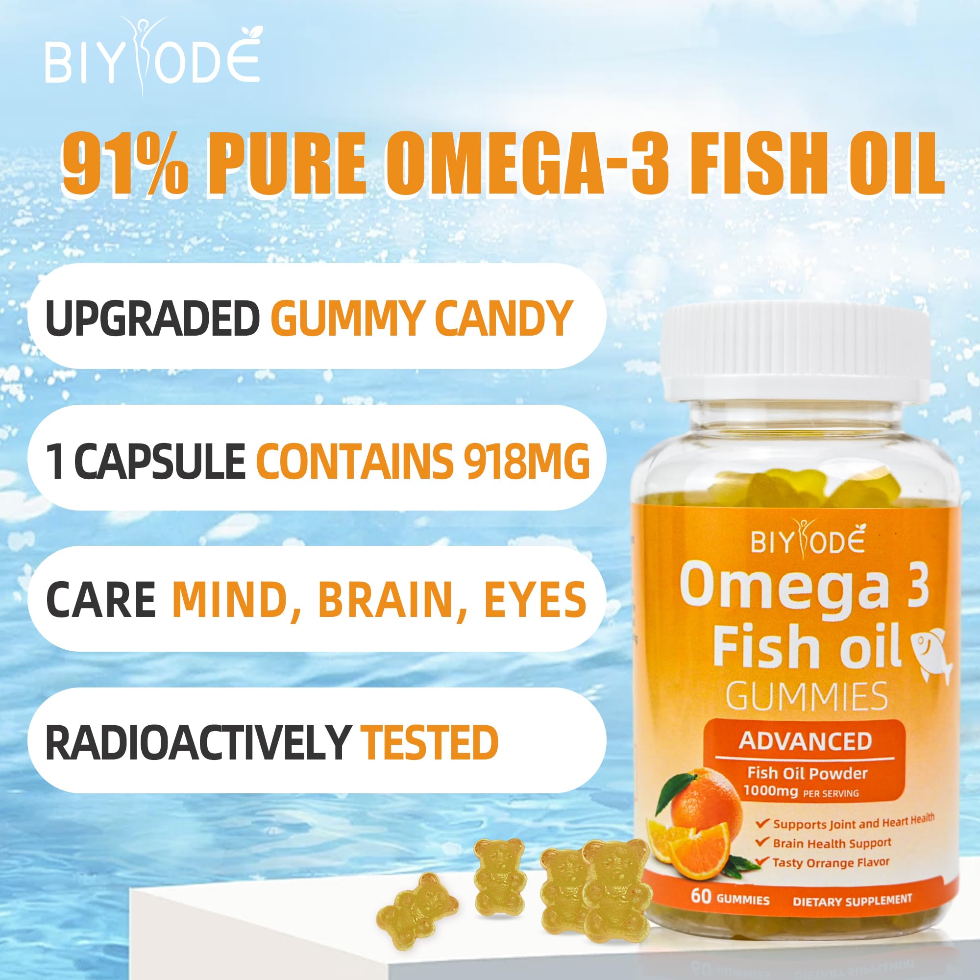 BIYODE Omega-3 gummies emotional balance and energy use case.