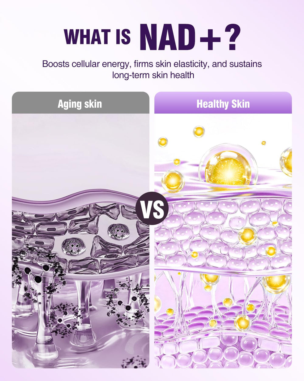 Texture shot of BIYSBER NAD+ serum highlighting lightweight, non-greasy feel