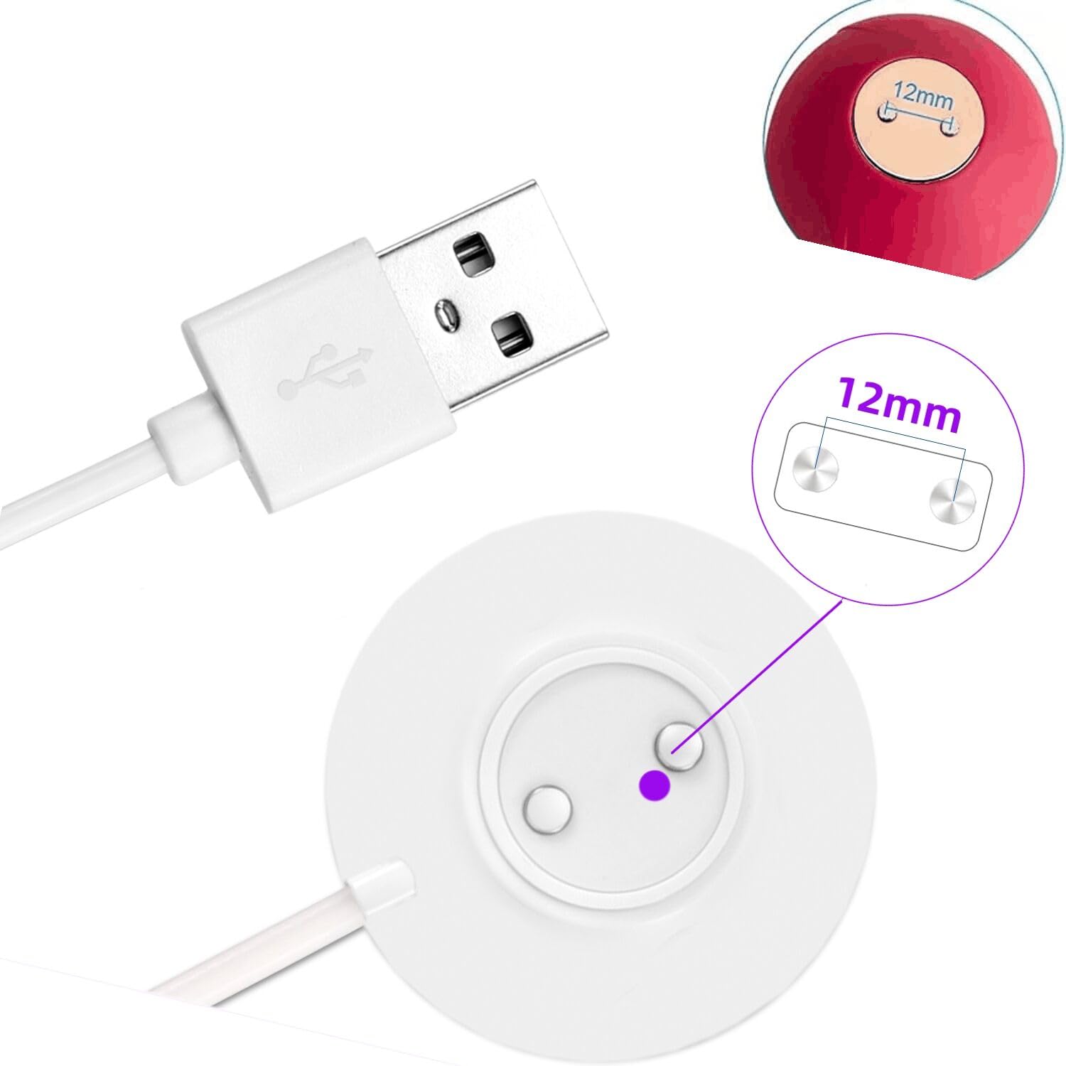 Bizooth Rose Charger USB cable for quick on-the-go charging and simplicity.