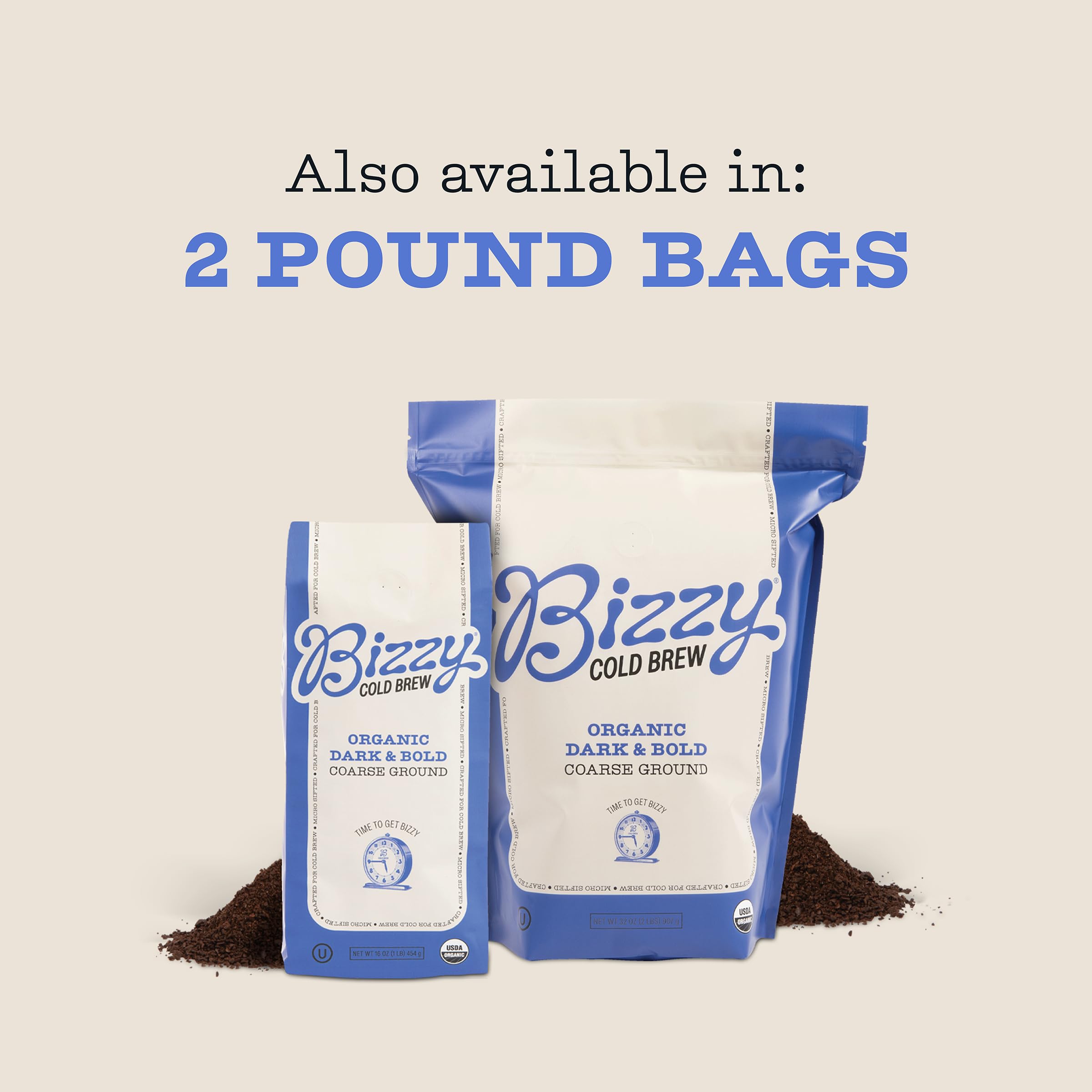 Bizzy Organic Cold Brew 1 lb bag for multiple at-home sessions