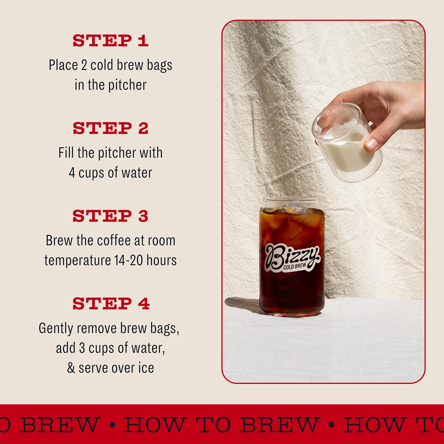 Bizzy Organic Cold Brew 100% Arabica beans from Central and South America