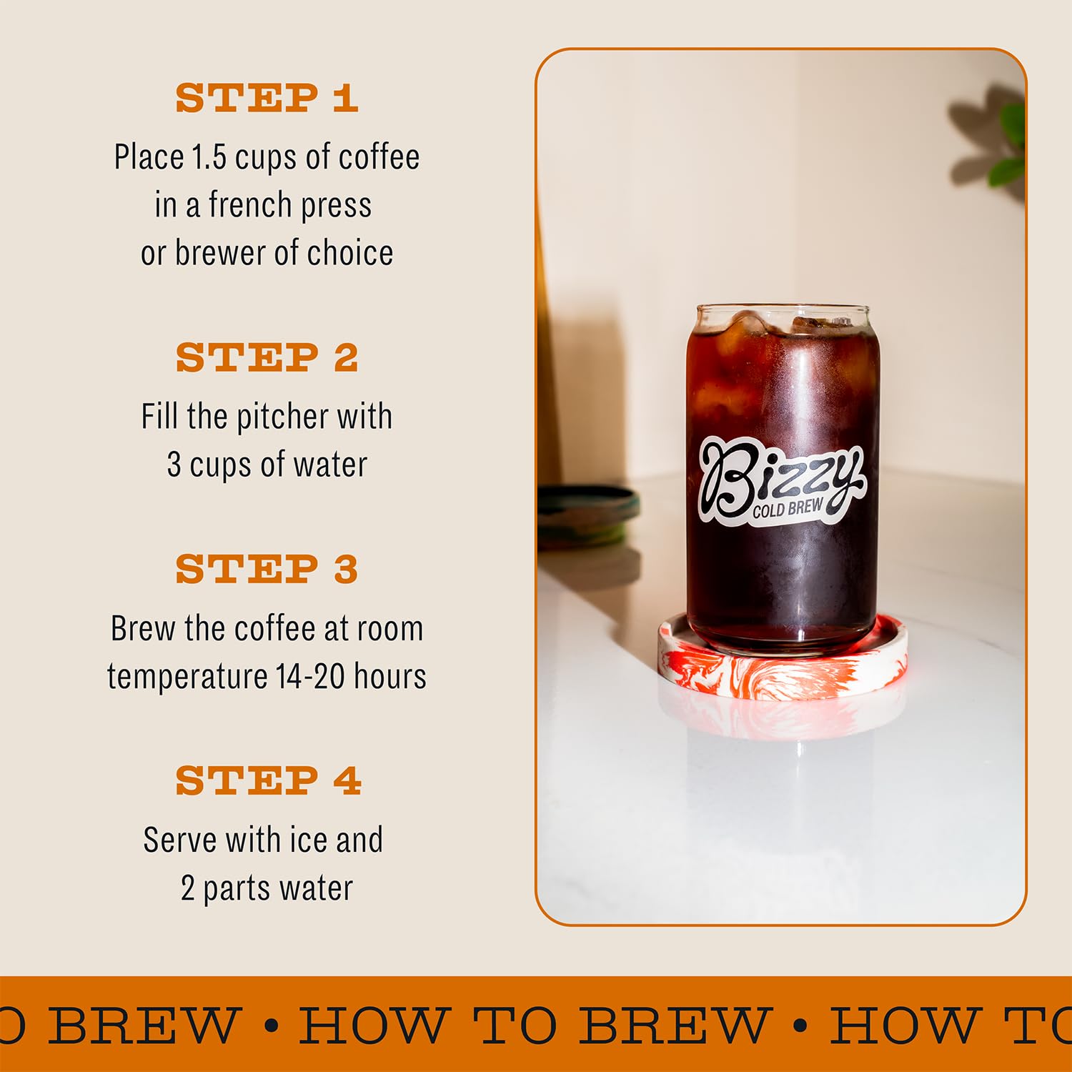 Morning cup with Bizzy Organic Cold Brew breakfast blend ready to start the day.