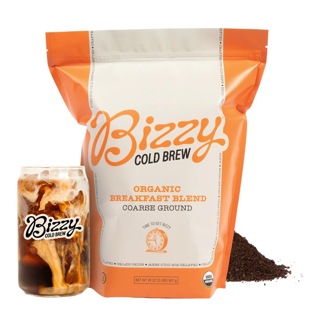 Bizzy Organic Cold Brew coarse-ground bag 2lb ready for smooth cold brew.