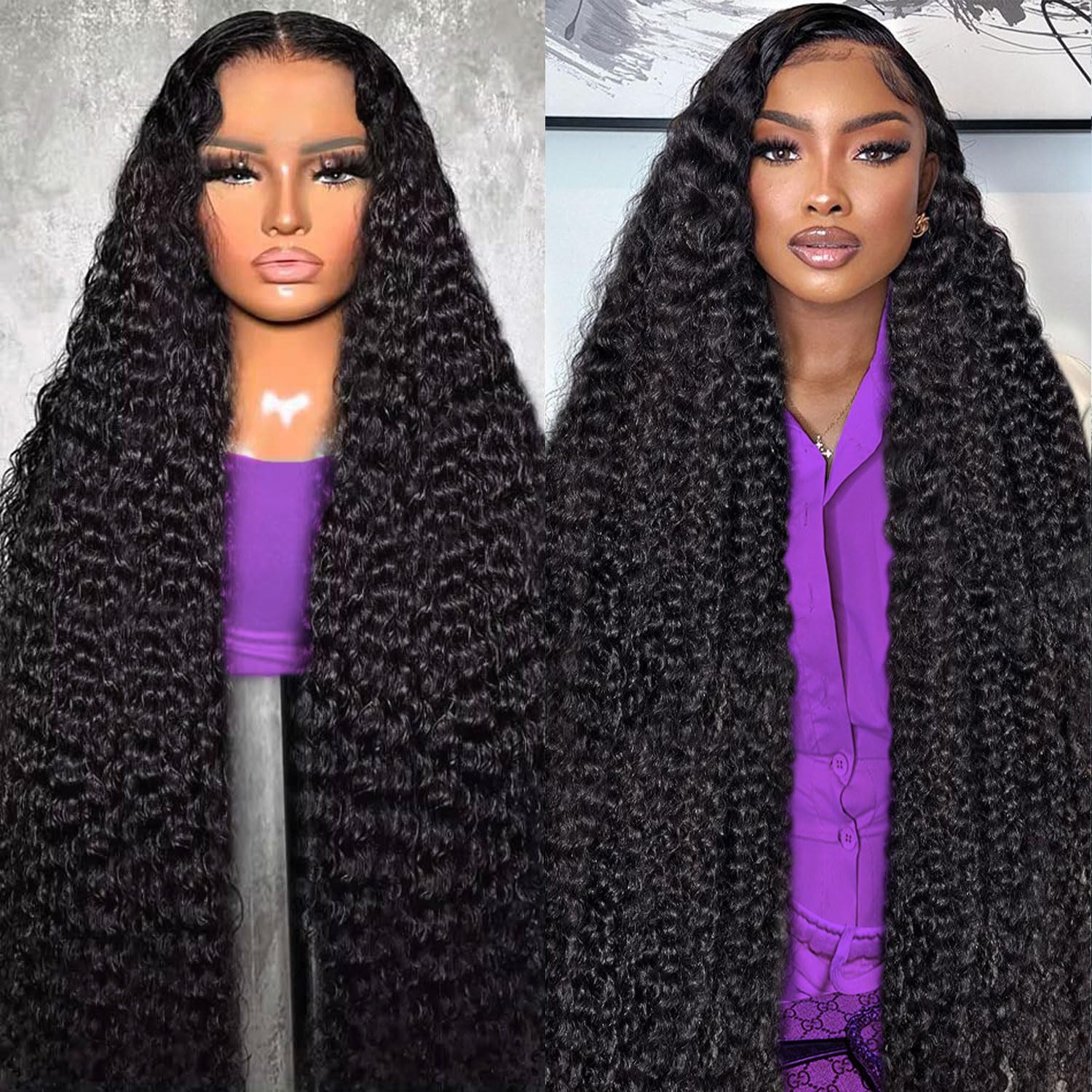 BJVT deep wave lace front wig 13x6 for versatile daily styling and natural look.