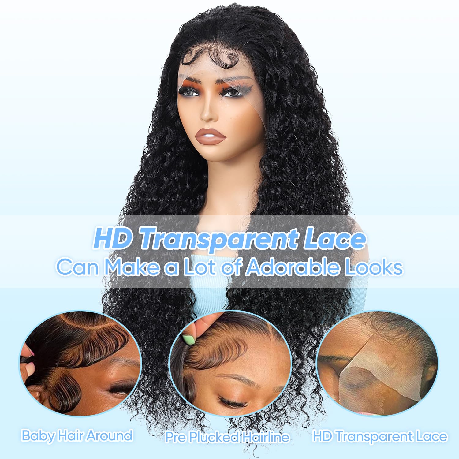BJVT glueless cap with four combs and adjustable strap for secure fit.