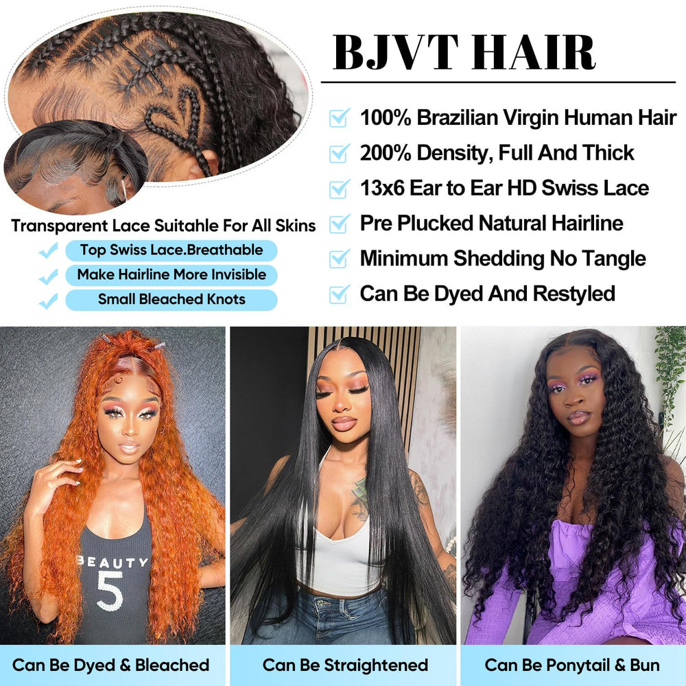BJVT HD lace front with natural hairline and 13x6 parting.