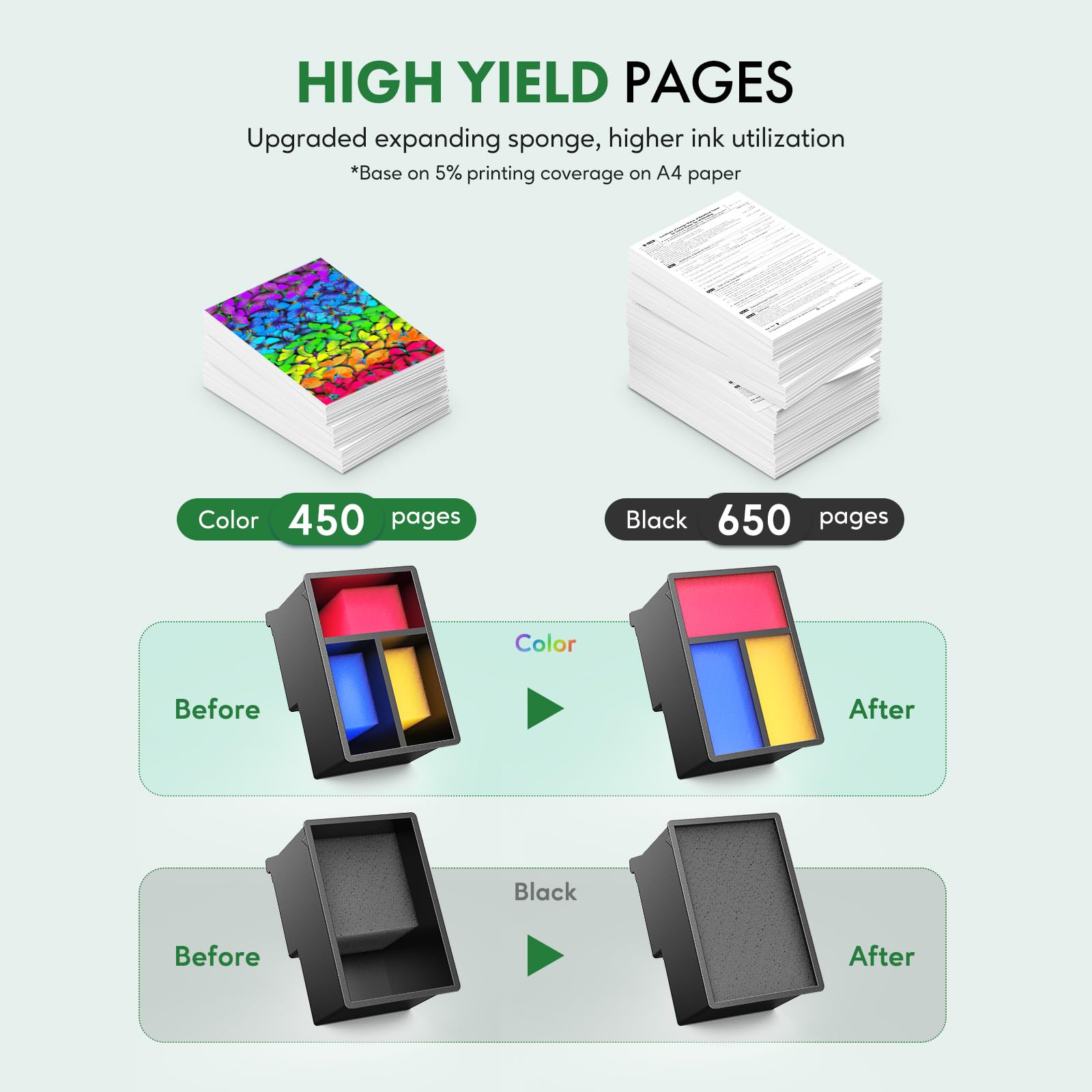 BKBKC two-pack ink cartridges for convenient replacements.