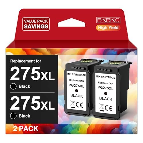 BKBKC 275XL black ink cartridge pack front view for Canon printers