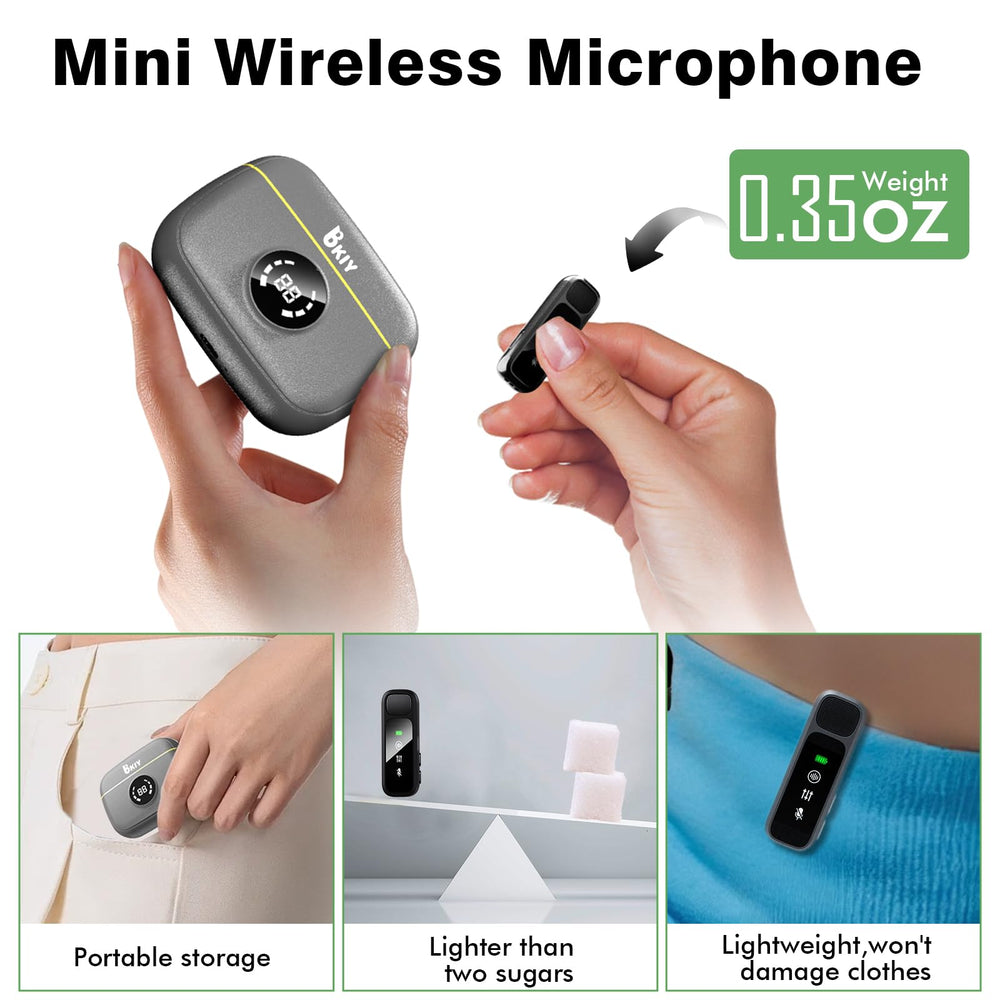 BKIY plug-and-play lavalier mic for immediate recording, no app needed.
