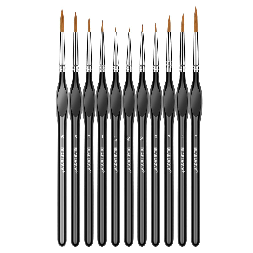 Blablaovy detailing brushes with triangular handles for precise miniature painting.
