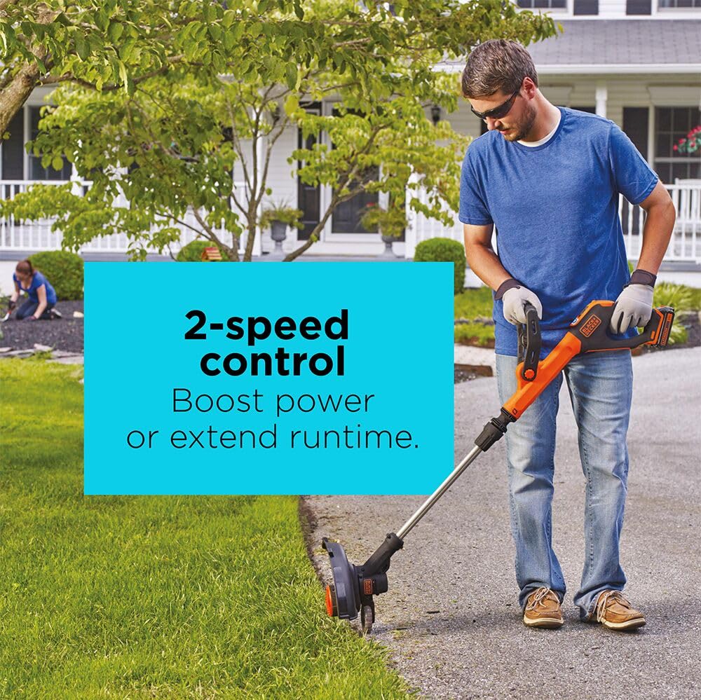 BLACK+DECKER LST522 dual-speed control suits dense growth