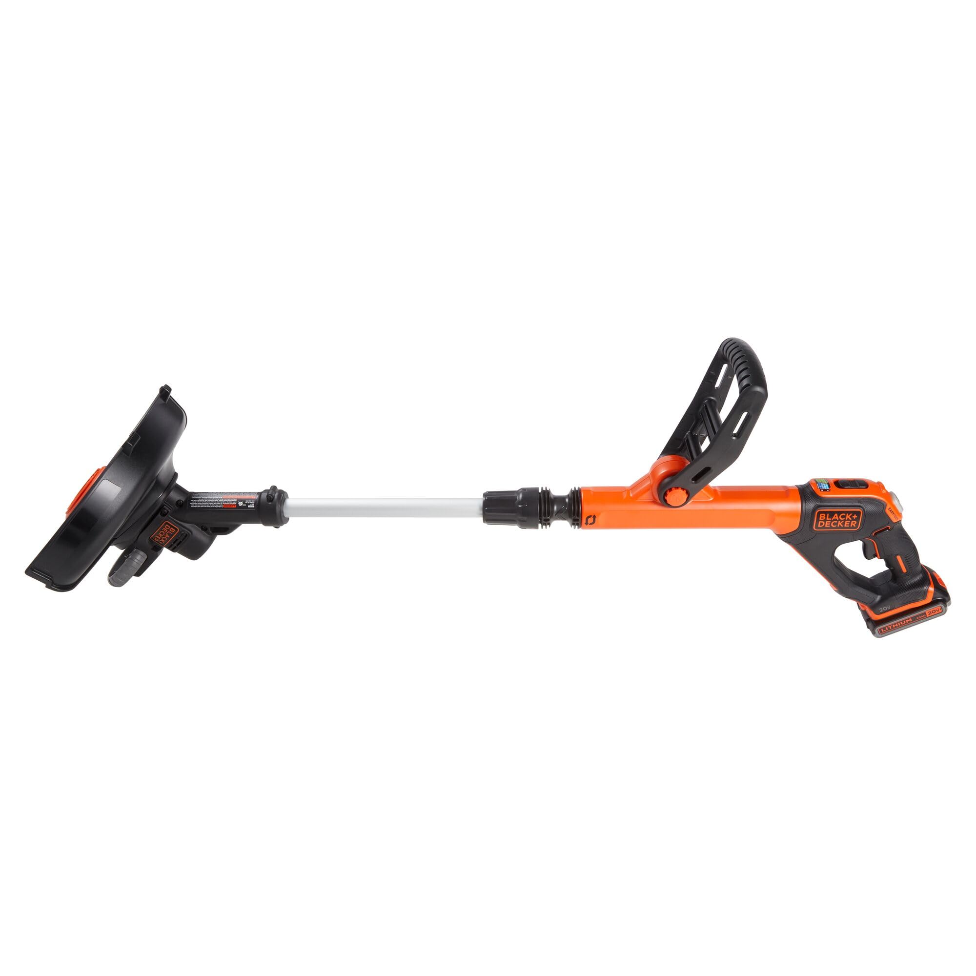 BLACK+DECKER LST522 package with trimmer, battery, charger and guard