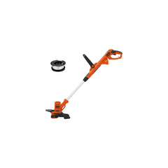 BLACK+DECKER weed wacker with auto feed spool in action for uninterrupted trimming.