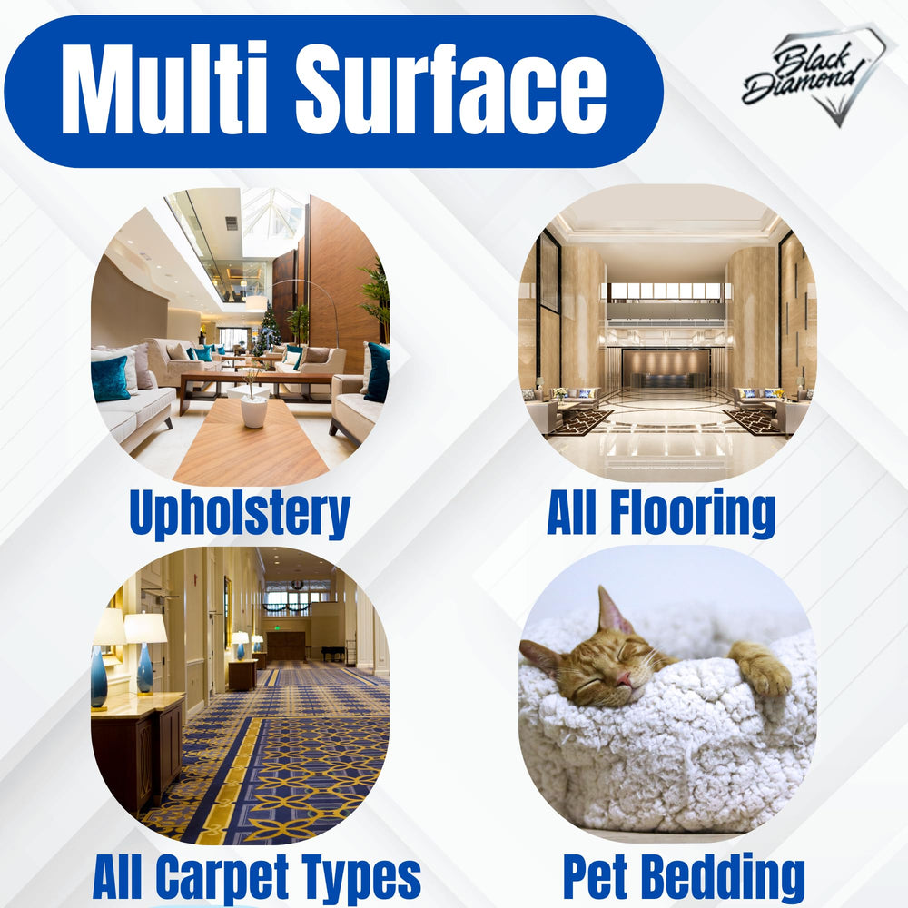 Black Diamond Stoneworks odor neutralization demonstrates rapid freshening of carpets and floors.