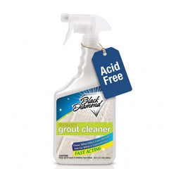 Black Diamond Stoneworks Ultimate Grout Cleaner bottle demonstrates safe, acid-free cleaning.