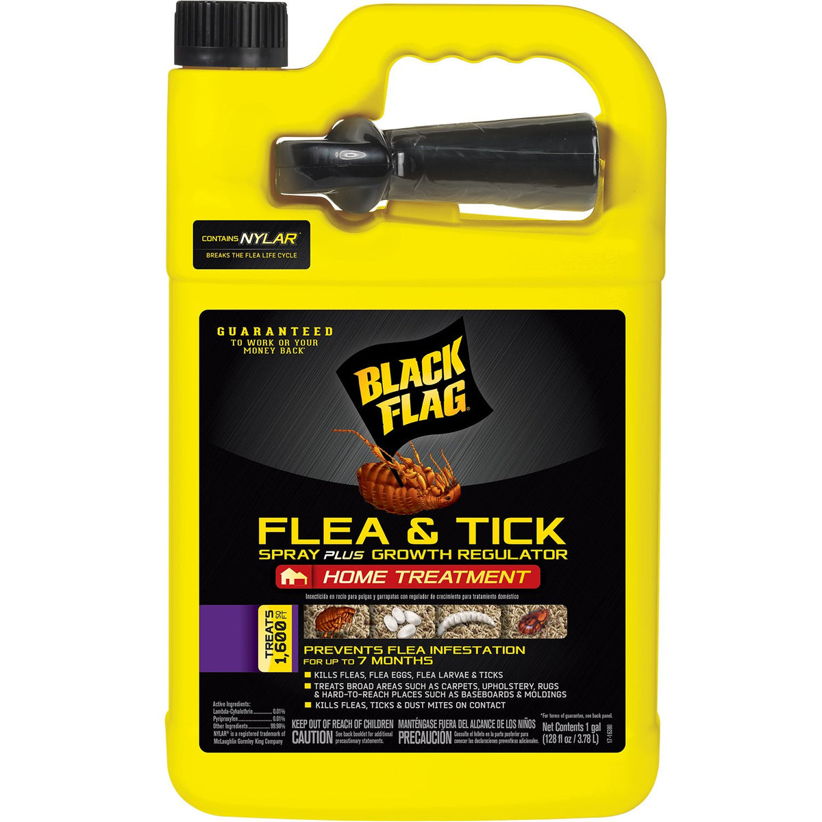 Black Flag Extreme Flea Killer bottle pour for quick indoor flea control.