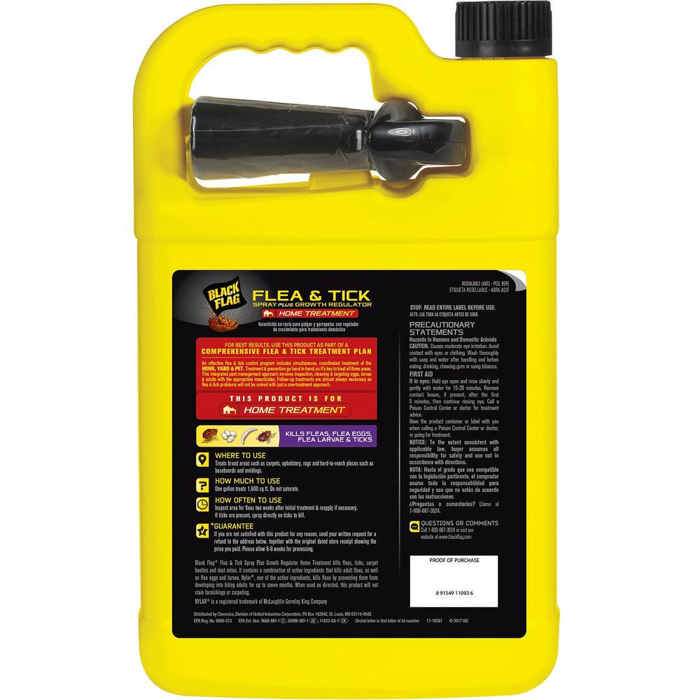 Black Flag Extreme Flea Killer spray-action demonstrates room treatment on carpets.