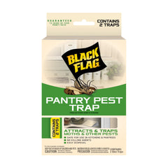 Black Flag pantry pest trap with two glue traps protects food storage.