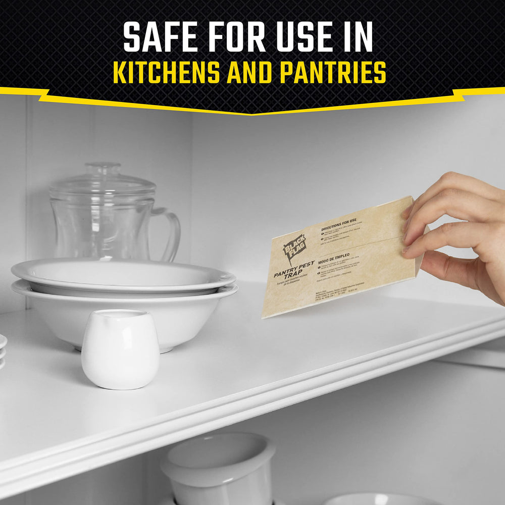 Black Flag trap placed in pantry corner near dried goods.