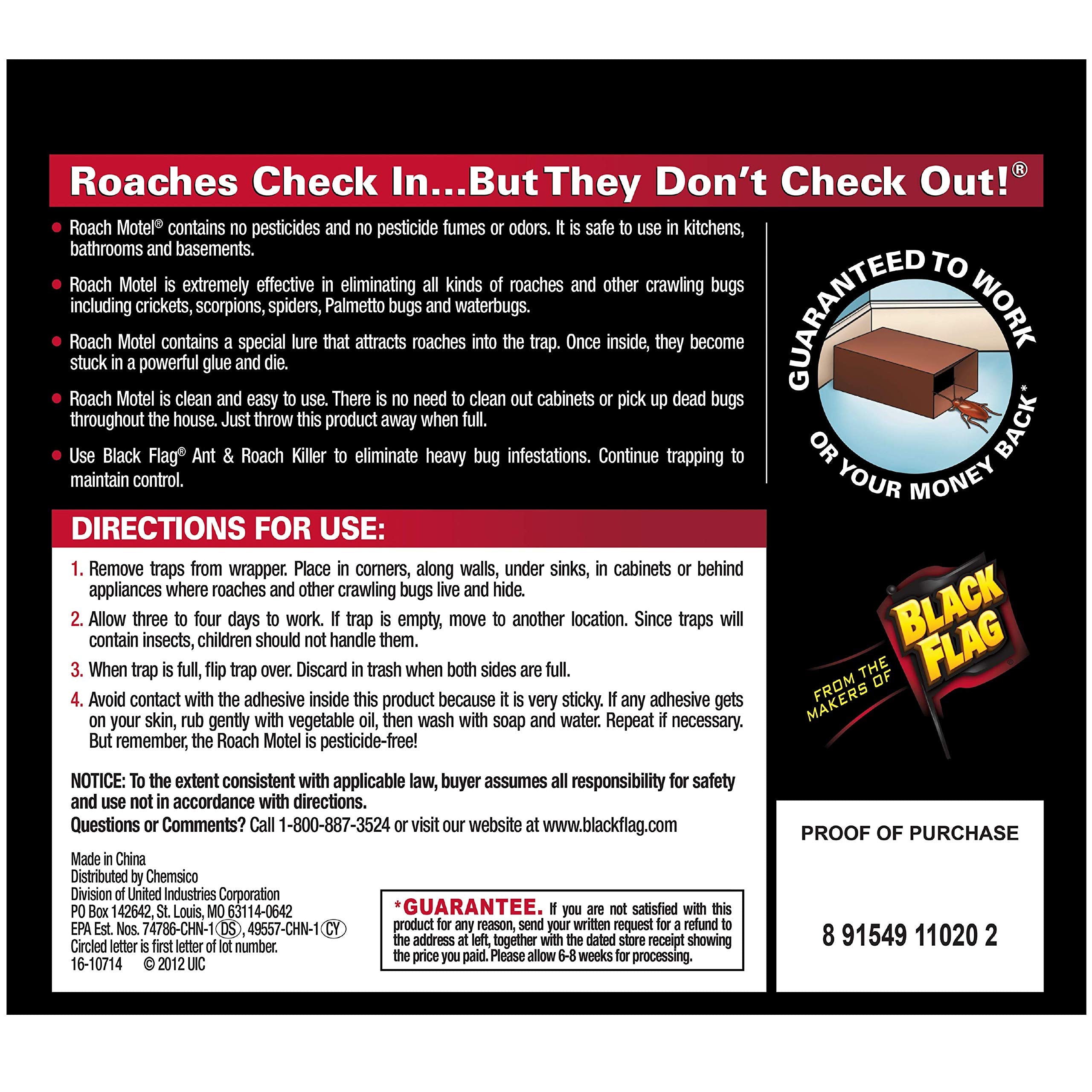 Black Flag Roach Motel Traps lure detail attracts roaches for effective capture.