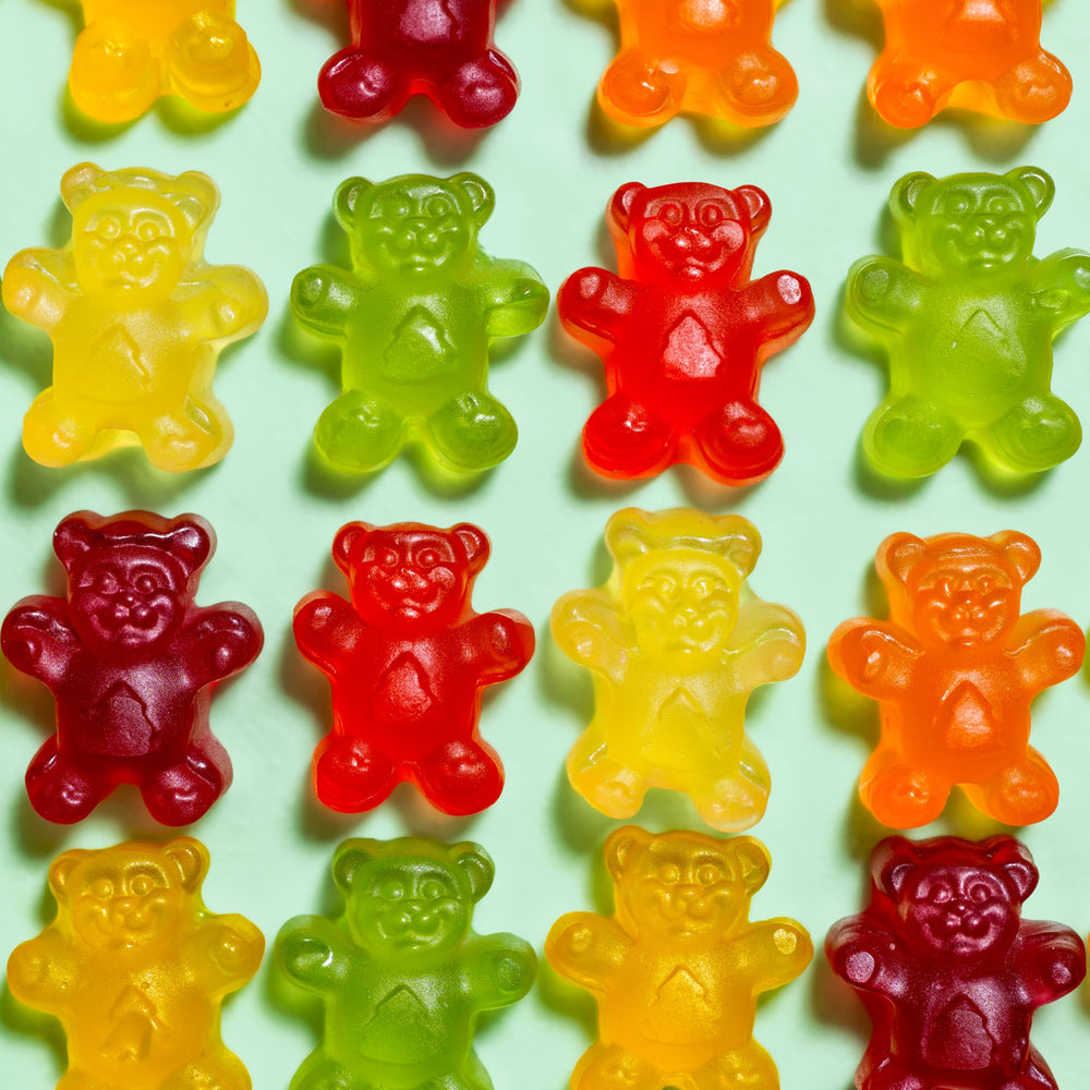 Recyclable packaging for Black Forest Gummy Bears highlights sustainability.