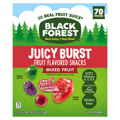 Black Forest Juicy Burst box of mixed fruit snacks for family snacking on the go.