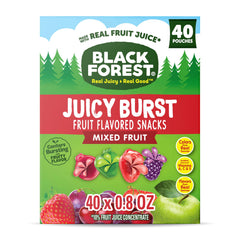 Black Forest Juicy Burst Snacks box shown for convenient on-the-go snacking