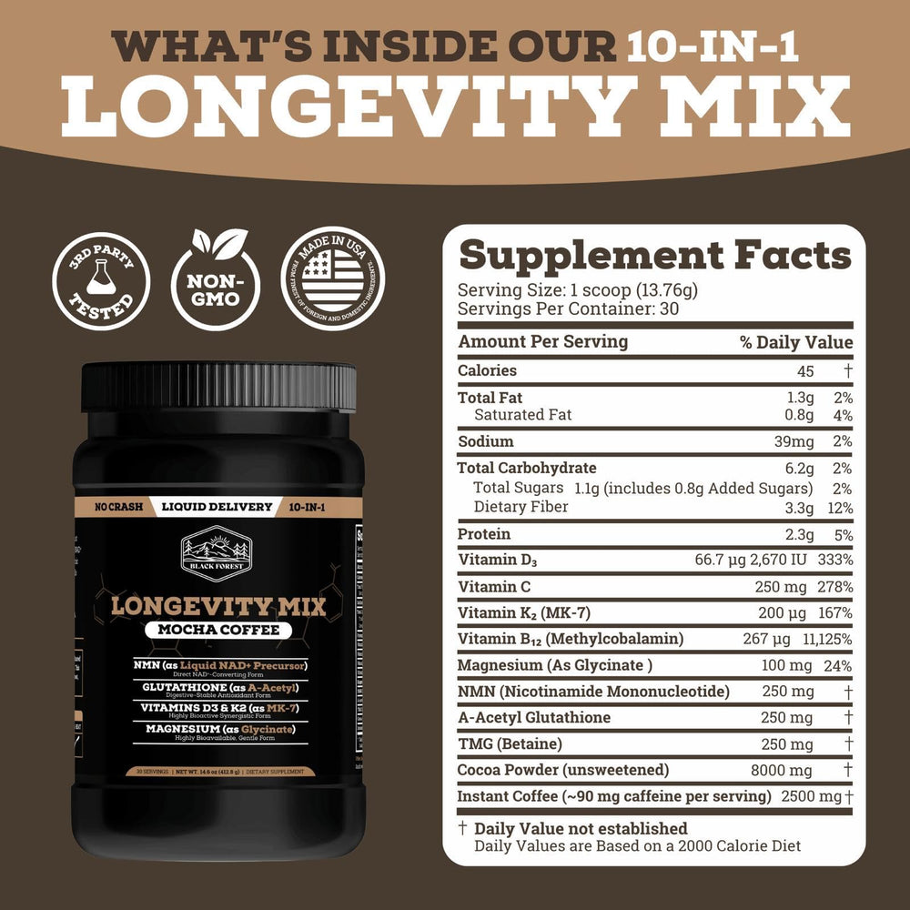 Black Forest Longevity Mix glutathione antioxidant blend for daily wellness