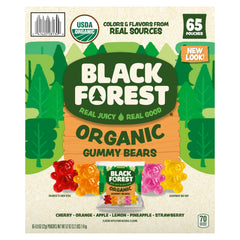 Black Forest Organic Gummy Bears cherry flavor, a juicy bite for on-the-go snacking.