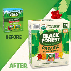 Black Forest Organic Gummy Bears orange flavor with tangy twist for quick cravings.
