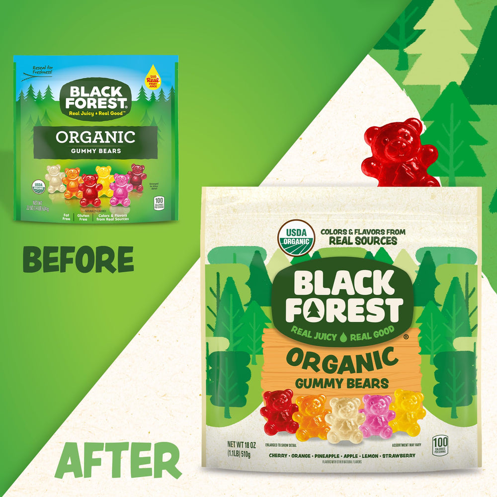 Black Forest Organic Gummy Bears six flavors noted for kids