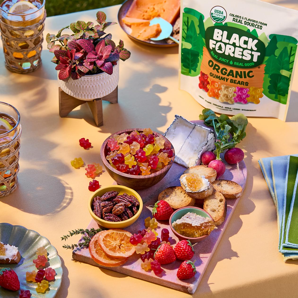 Black Forest Organic Gummy Bears ingredients panel close-up