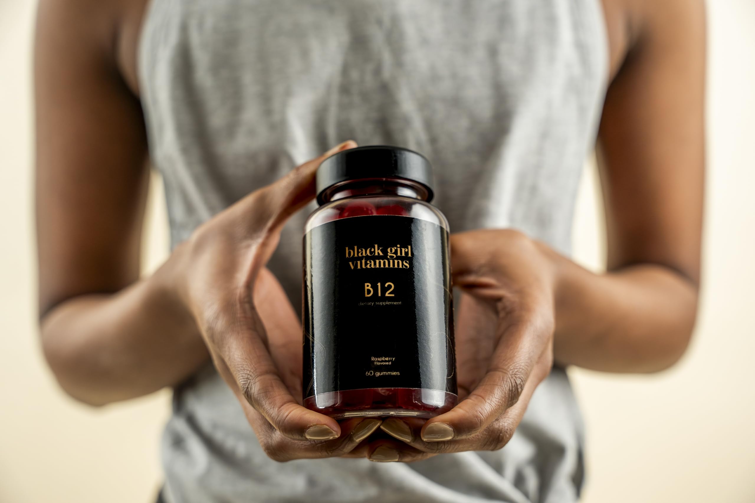 Black Girl Vitamins B12 Gummies ready to take as a daily ritual.