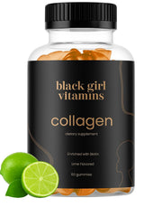 Black Girl Vitamins Collagen Gummies Lime bottle front, tasty skin and hair support