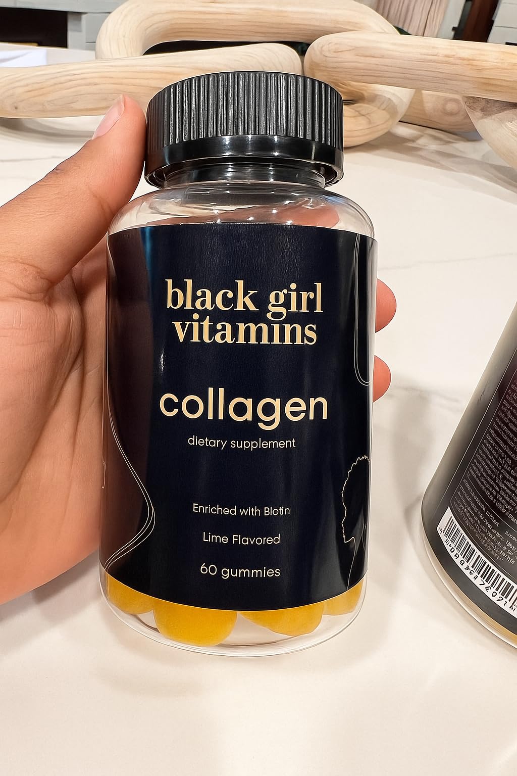 Black Girl Vitamins Collagen Gummies Lime label packaging shows clean ingredients
