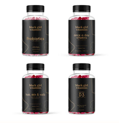 Black Girl Vitamins D3 Gummies bottle boosts energy and daily vitamin D.