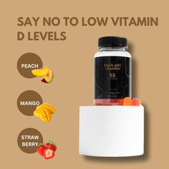 Black Girl Vitamins D3 Gummies packaging and ingredients, vegan and dairy-free.